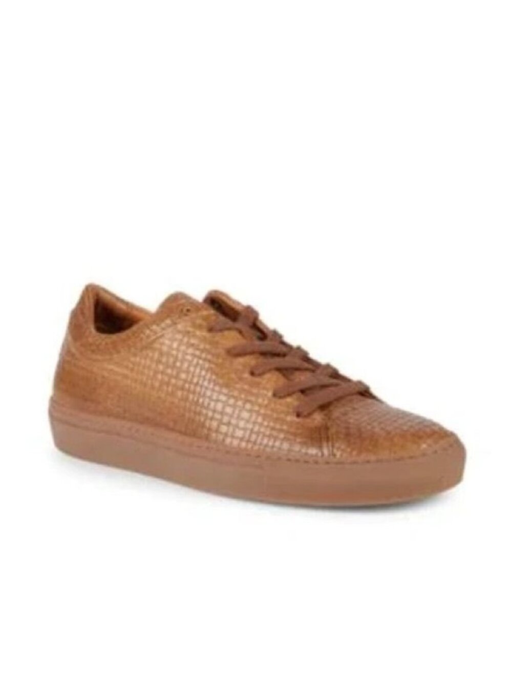 Aquatalia Alario Embossed Tan Leather Sneaker Men's size 10